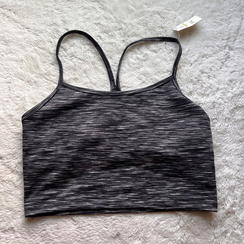 Offline by Aerie The Hugger Sports Bra Black White Space Dye Racerback M NWT Gym